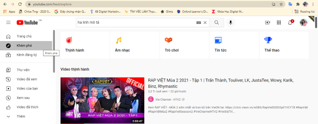 Khám phá trên YouTube