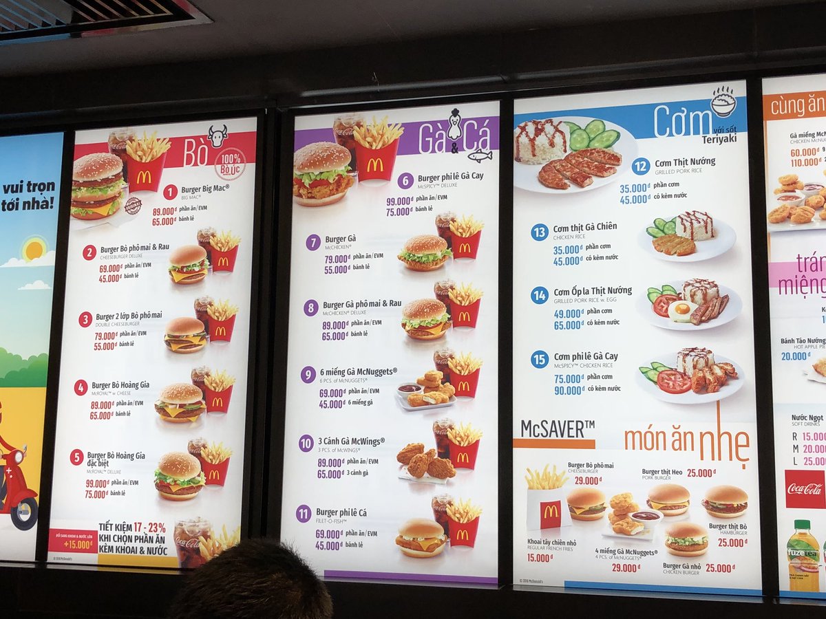 Sản phẩm của Mcdonald