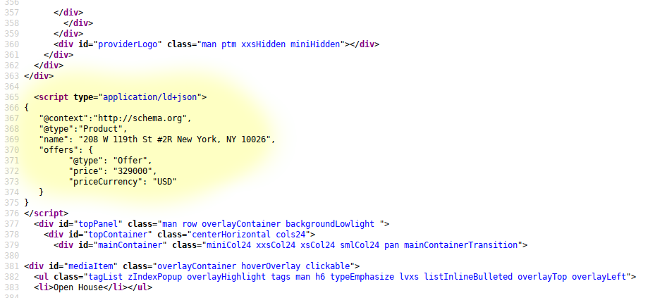 schema markup Trulia