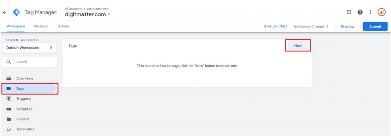 Truy cập Tags trong Google Tag Manager (Nguồn: Internet)