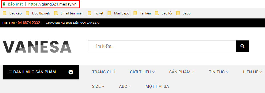 Biểu tượng của trang web được bảo mật HTTPS