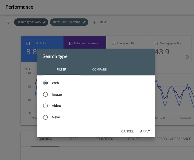 Phân tích lượng truy cập từ News tab bằng Google Search Console