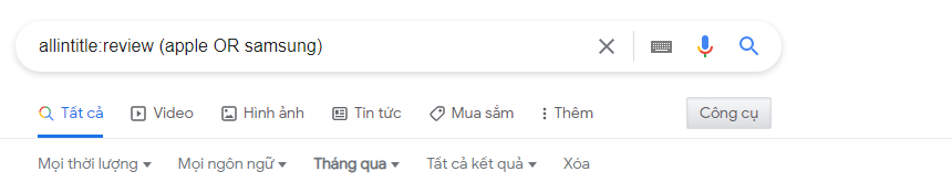 Cách khác để đánh giá đối thủ với toán tử tìm kiếm