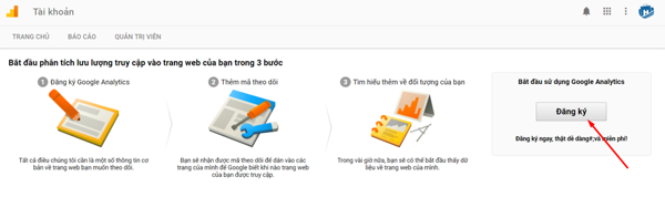 Tạo tài khoản Google Analytics 