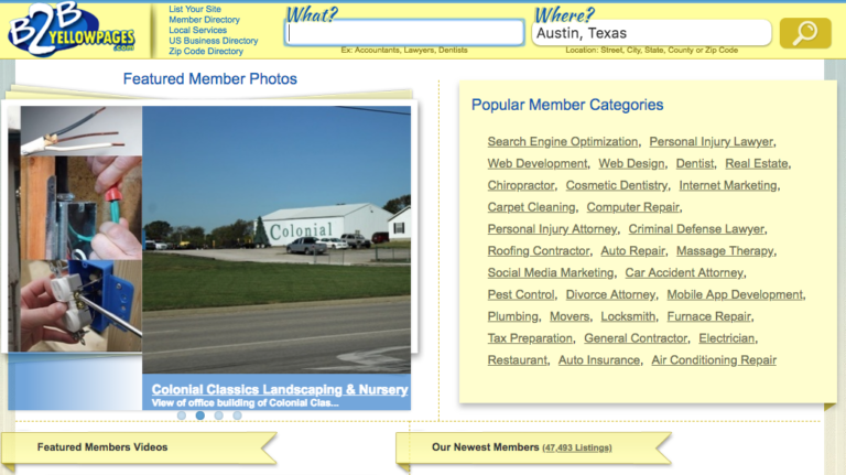 Web Directories: B2B Yellow Pages