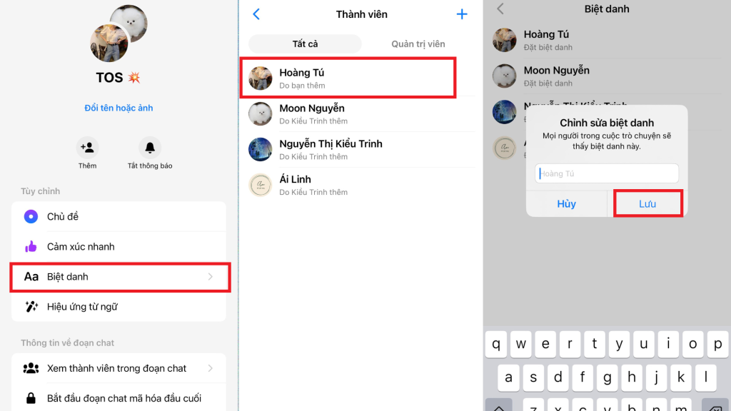 3 bước đặt và sửa biệt danh trên nhóm messenger 