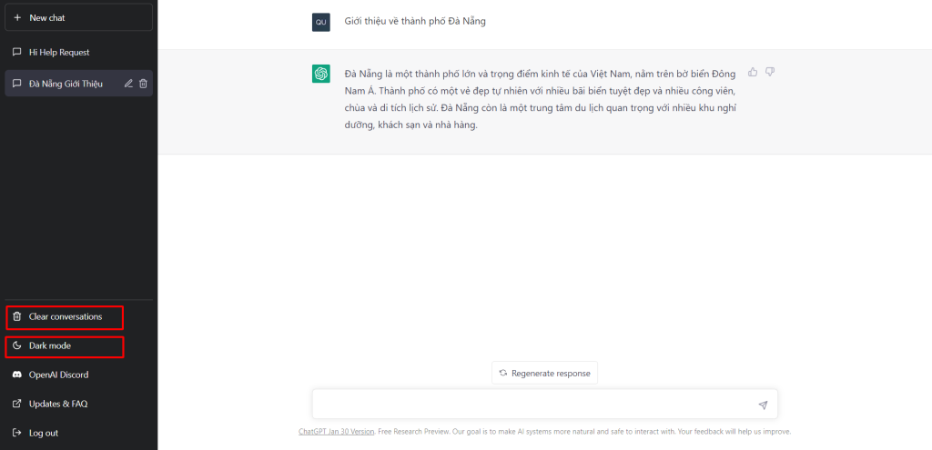 Clear Conversations và Dark Mode là 2 tính năng tiện ích khi dùng ChatGPT - hướng dẫn sử dụng ChatGPT