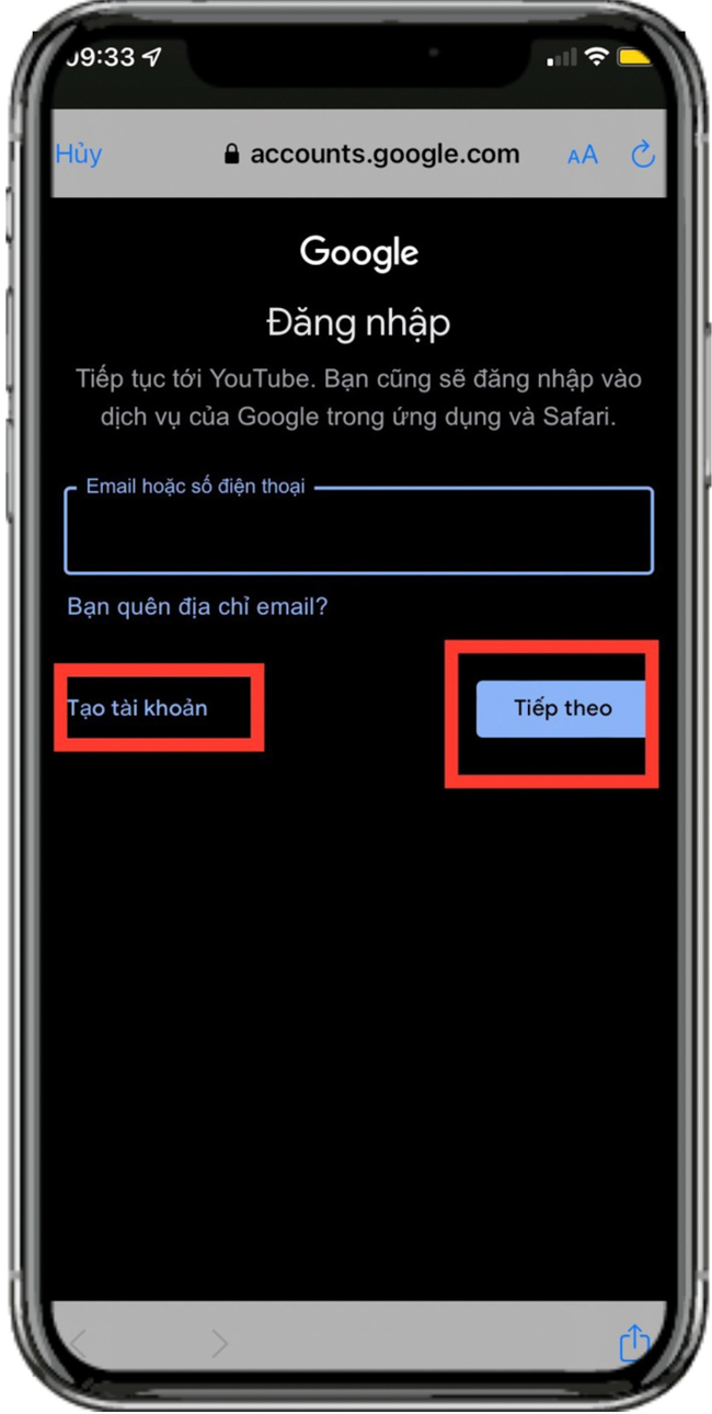 cách tạo kênh Youtube bằng tài khoản Google trên điện thoại