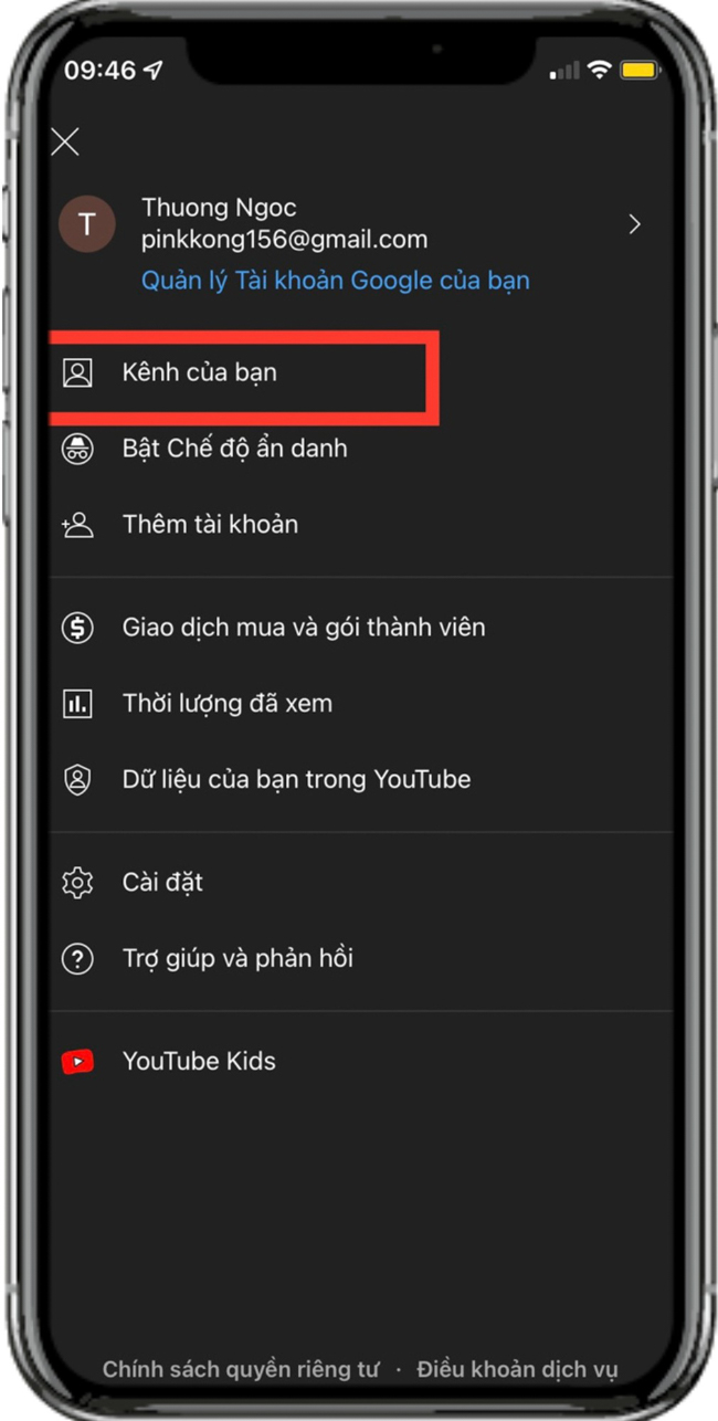 Hoàn tất cách tạo 1 kênh Youtube trên điện thoại 