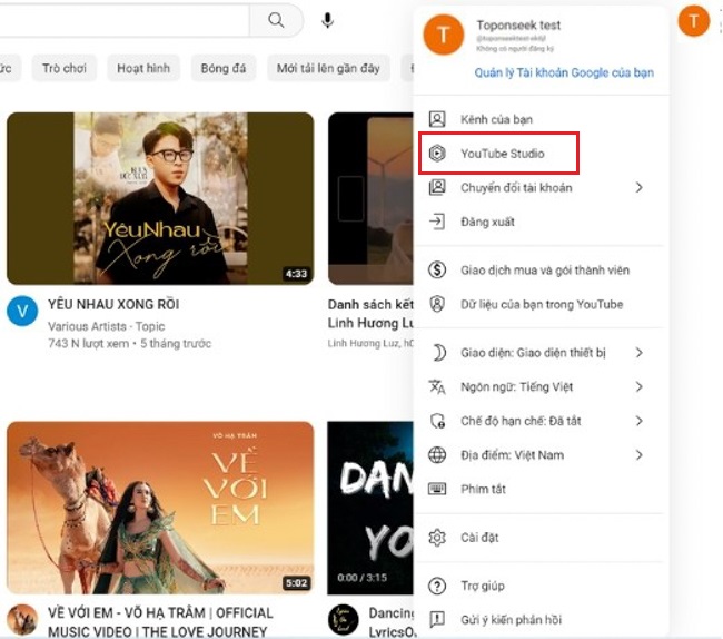 thêm liên kết cho kênh Youtube bằng Youtube Studio trên máy tính