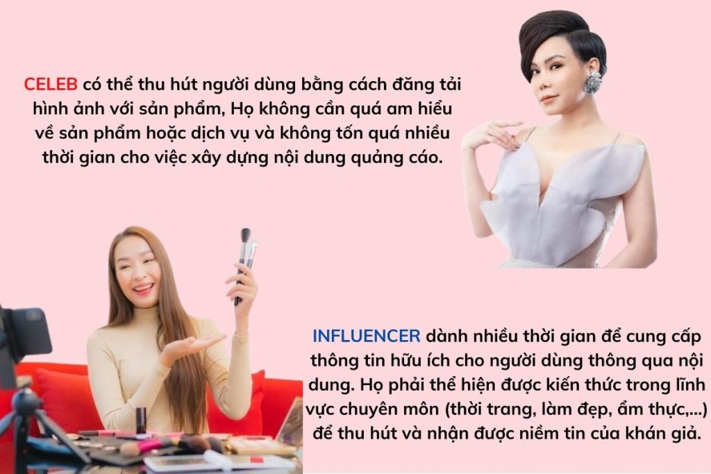 Phân biệt Celeb và Influencer