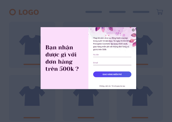 PopUp là loại CTA thường được sử dụng