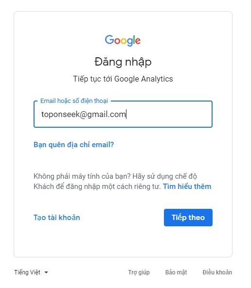 đăng nhập Google Account