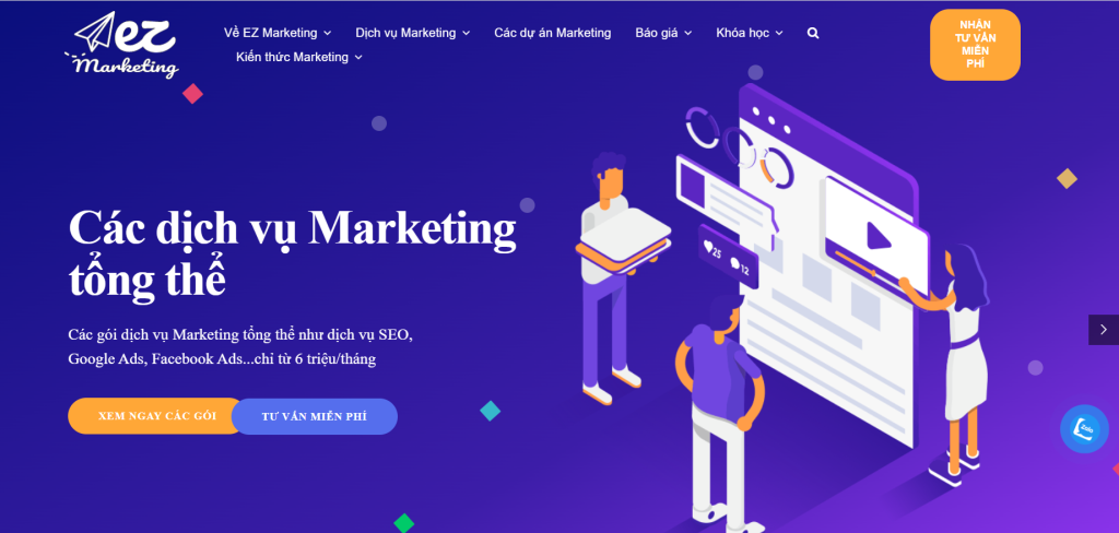 Khách hàng có thể tham khảo một số dịch vụ tạo EZmarketing.vn