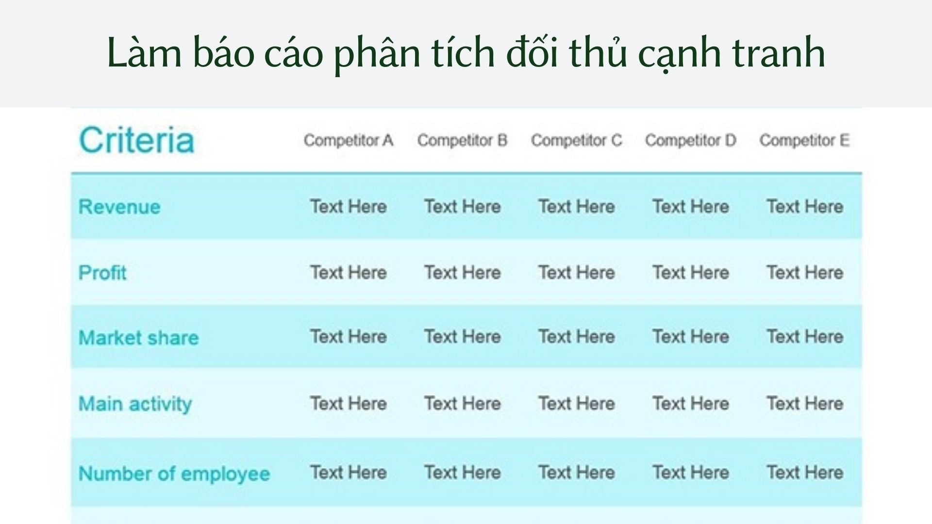 Bước 7: Làm báo cáo phân tích đối thủ cạnh tranh