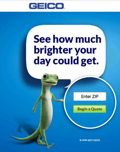 Geico tối giản landing page