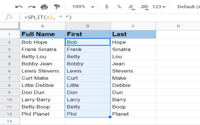 Hàm SPLIT Google Sheet SEO