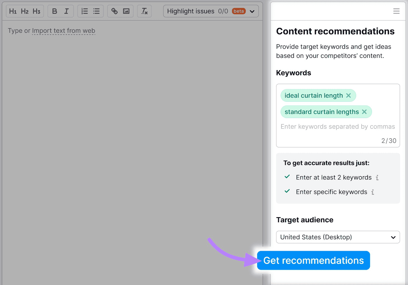 Semrush’s SEO Writing Assistant