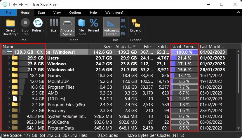 Xem dung lượng File trên TreeSize (1)