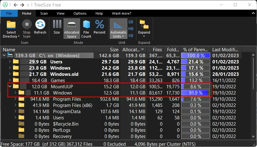 Xem dung lượng file trên TreeSize (2)