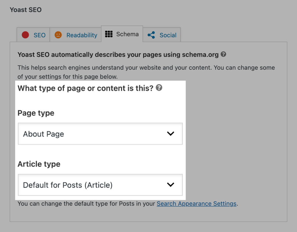 Ví dụ đánh dấu một trang bằng About Page schema or the Checkout page schema