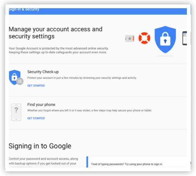 Cài đặt tài khoản Google - Quản lý quyền truy cập tài khoản và cài đặt bảo mật