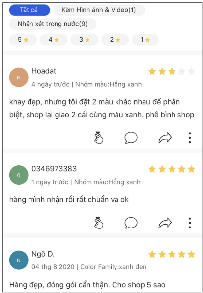 Review người dùng ảnh hưởng đến hiệu quả SEO sản phẩm trên sàn Lazada 