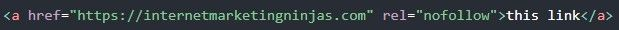 Code nofollow backlinks 