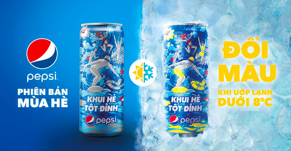 Thử thách đổi màu lon Pepsi khi ướp lạnh dưới mốc 8 độ C