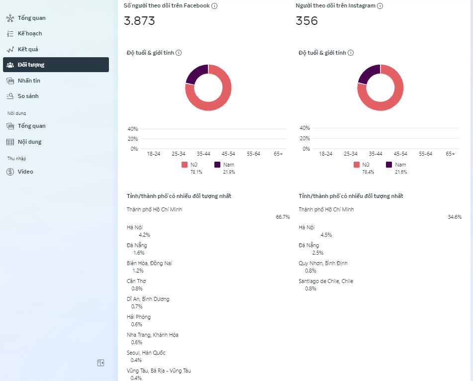 Giao diện công cụ Facebook Audience Insights