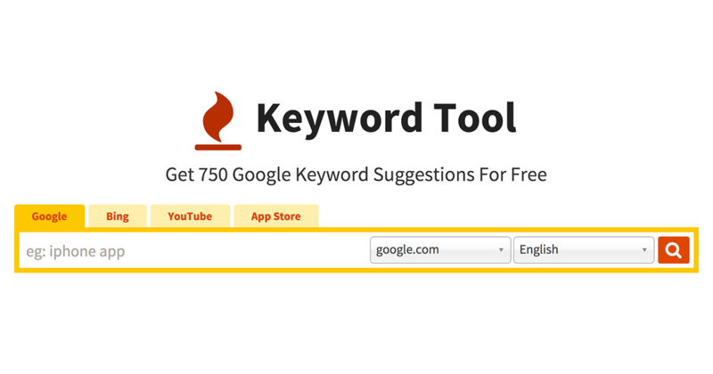 Keywordtool.io hỗ trợ phân tích các nền tảng