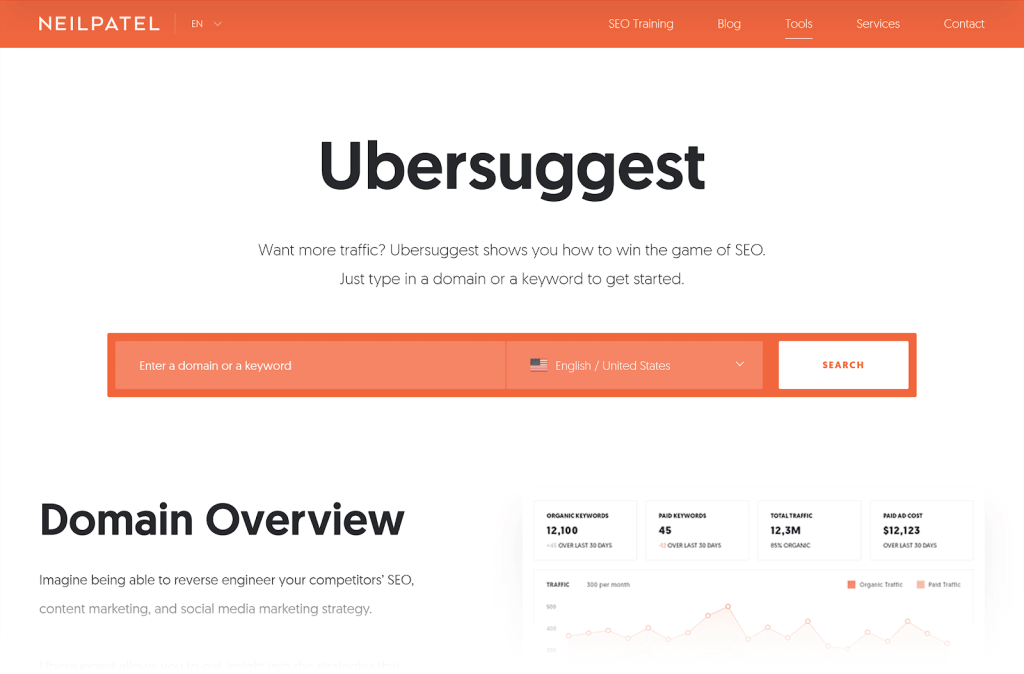 SEO content - Ubersuggest