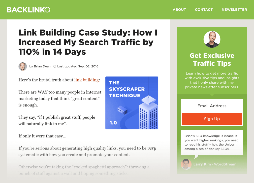 SEO content - Link Building Case Study