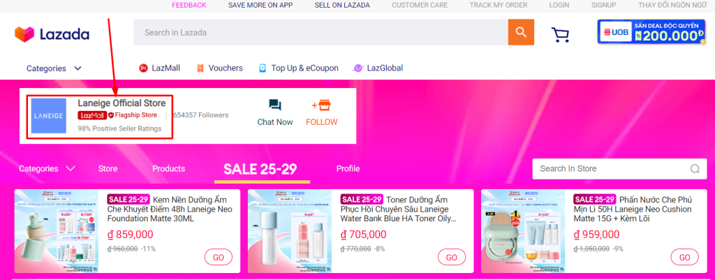 Tối ưu tên Shop chuẩn SEO trên sàn Lazada 