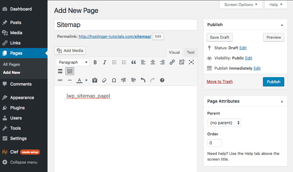 Cách tạo sitemap html