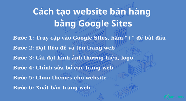 Các bước chính để tạo website bán hàng bằng Google Sites