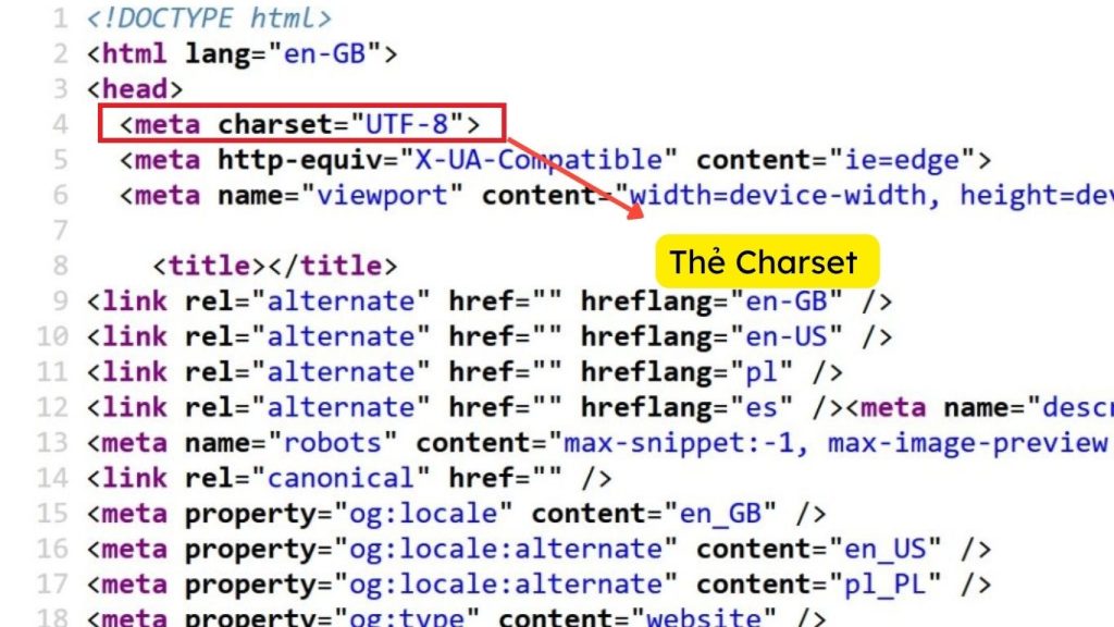 Thẻ Meta Charset trong html