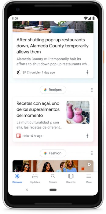 Google Discover cung cấp các bài viết liên quan đến chủ đề mà người dùng quan tâm