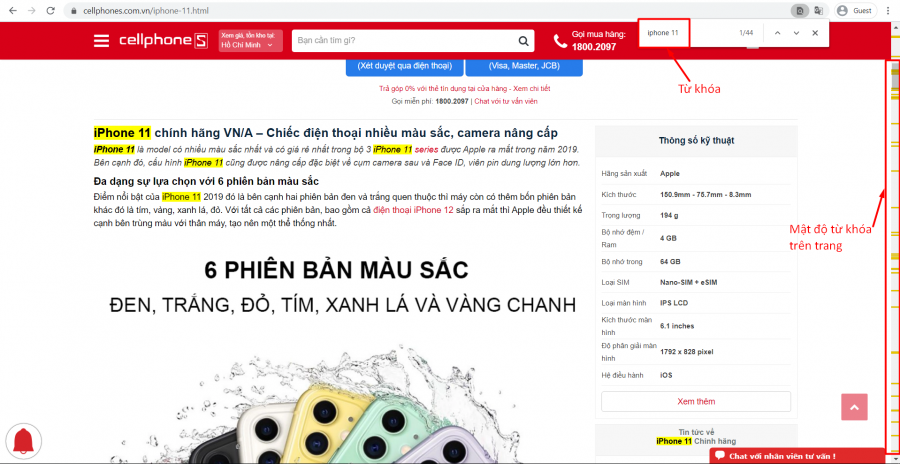 Từ khóa chính trong bài viết SEO mẫu