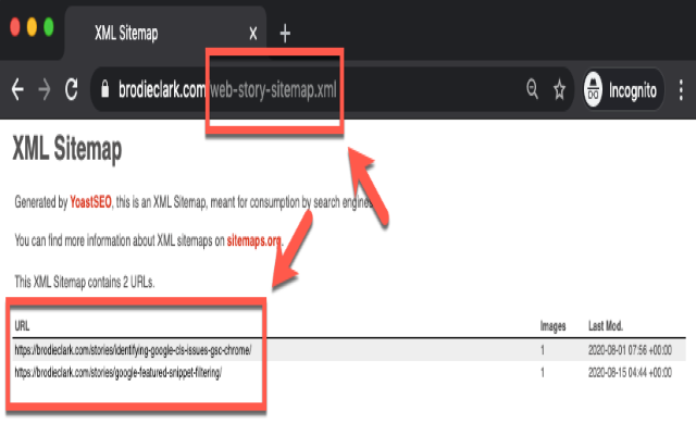 Tầm quan trọng của Webstories xuất hiện trogn XML Sitemap sau khi được publish