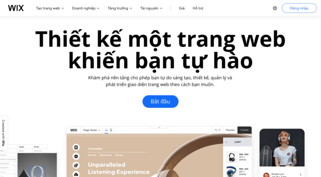 cách tạo website bán hàng với wix