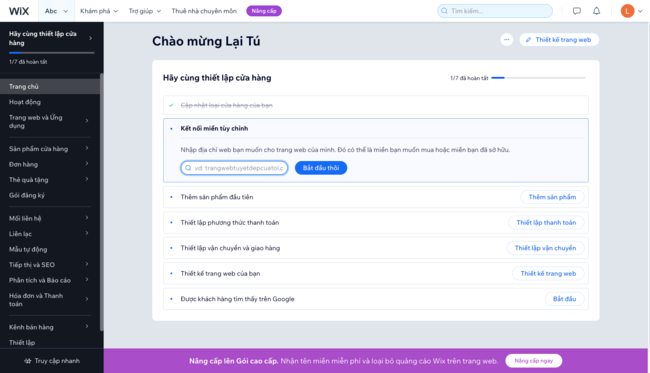  Tuỳ chỉnh website trên wix