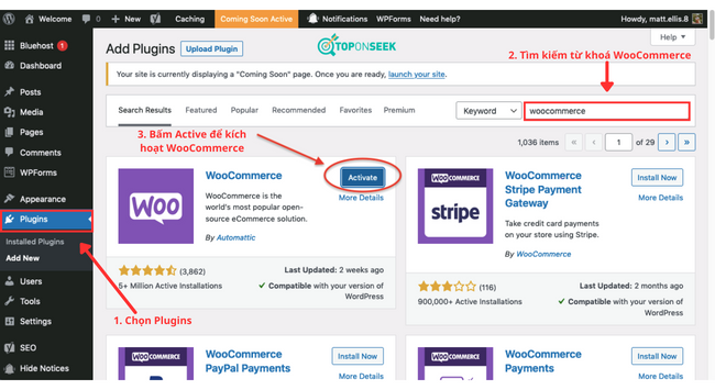 Cài đặt và kích hoạt WooCommerce vào WordPress 