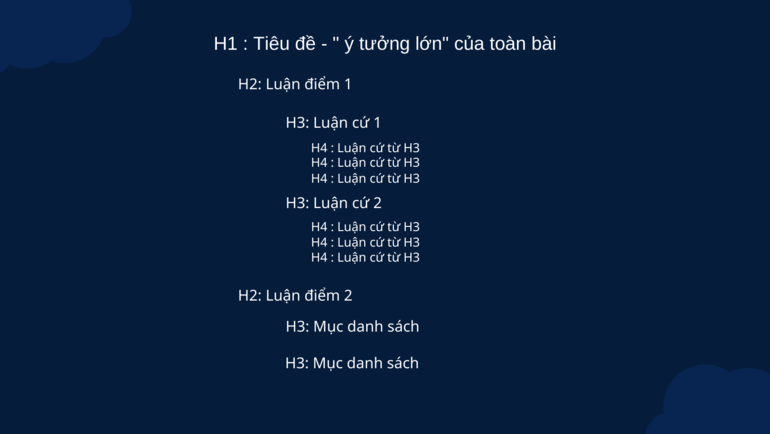 Cấu trúc triển khai Header tags