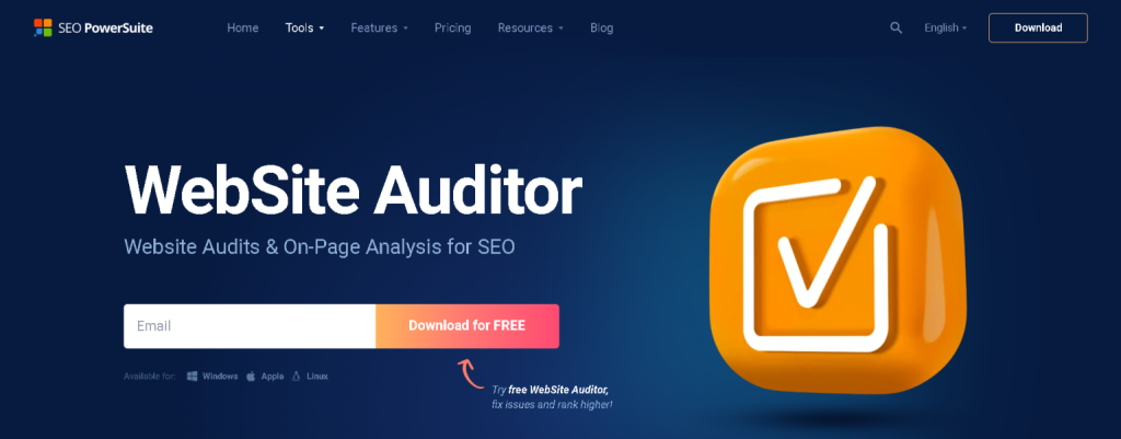 Màn hình giao diện của công cụ Website Auditor